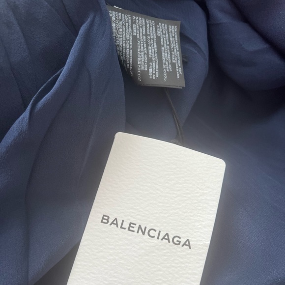 AUTHENTIC! NWT BALENCIAGA Multicolor Floral Baby Doll Plastron Silk Mini Dress - Picture 10 of 12